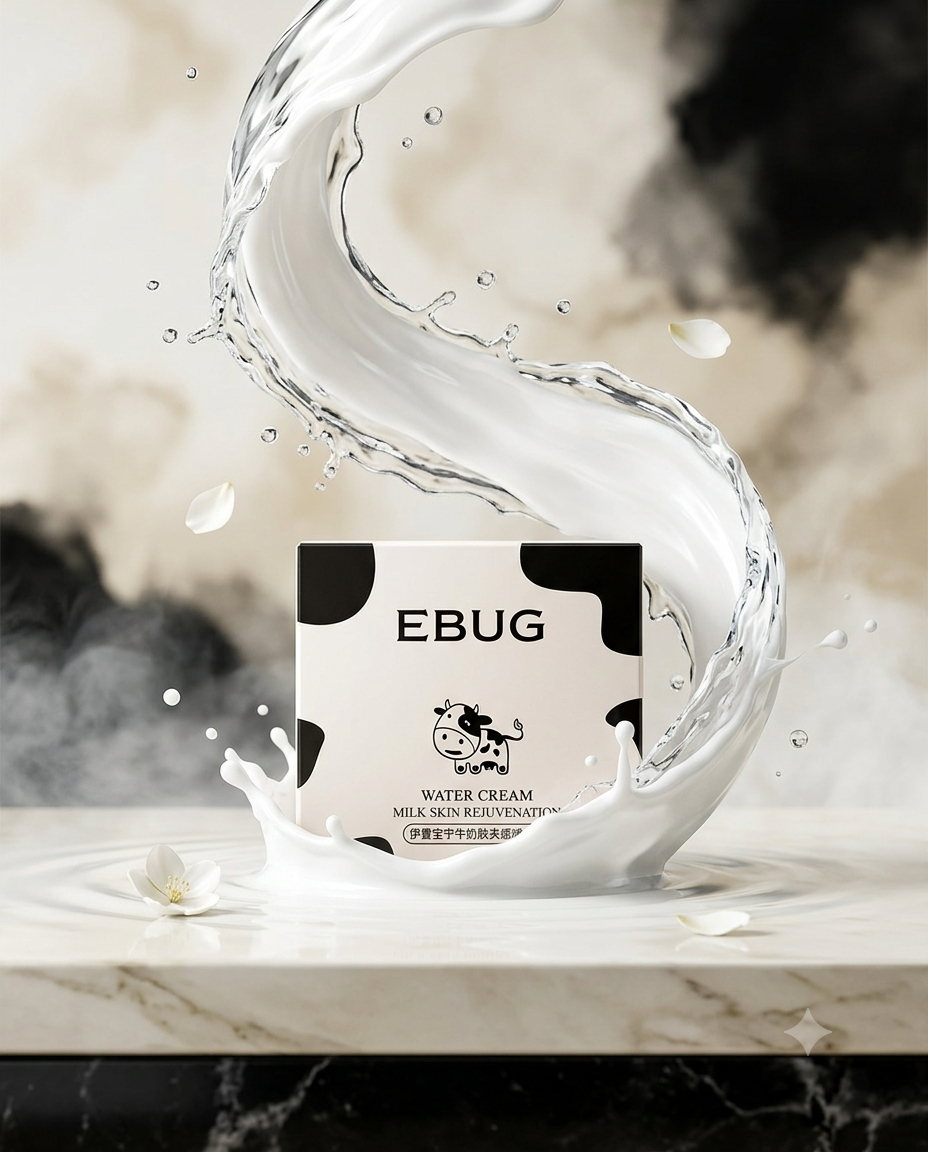 کرم آبرسان شیر گاو ایبوگ (EBUG) حجم ۸۰ گرم – جوانساز و روشن‌کننده